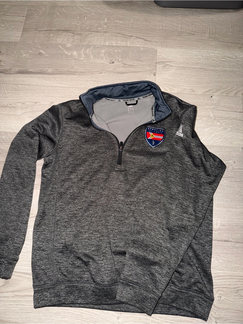 adidas Men's Dark Gray Heather Quarter-Zip Pullover